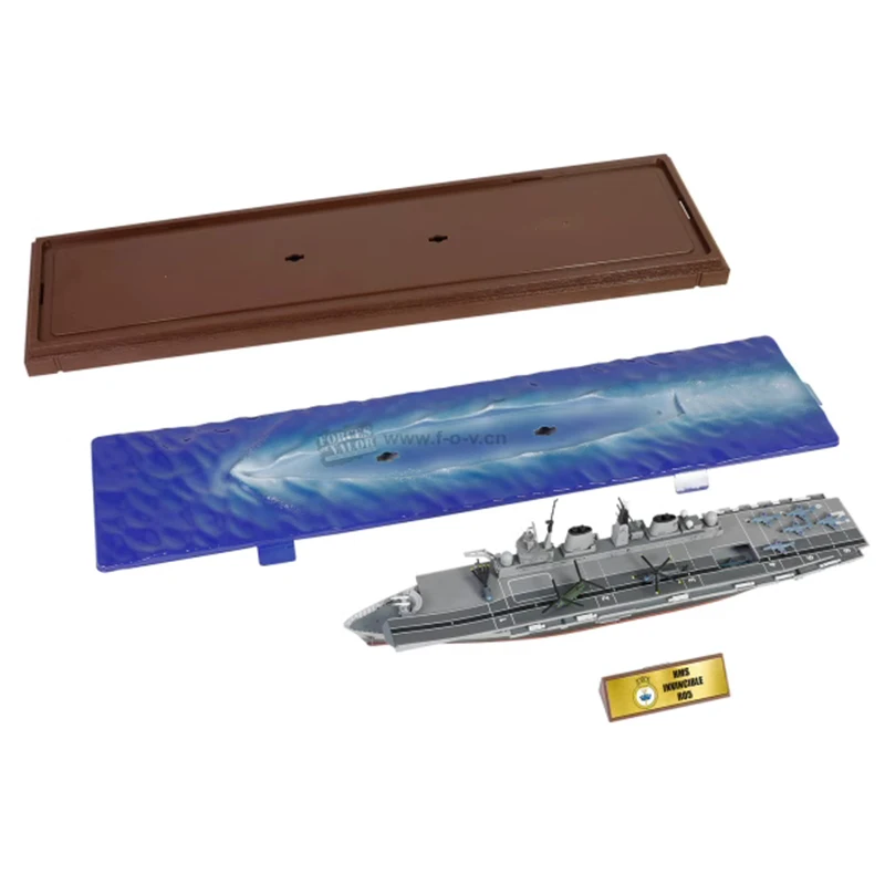 Metal Aircraft Carrier Ship Model 1/700 British Aircraft Carrier Invincible R05 Waterline Version Alloy Finished Model Gift Toy