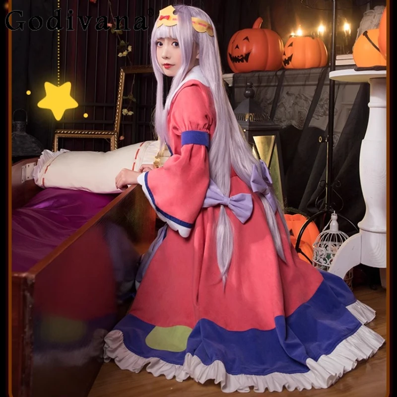Princess Style Lolita Dress for Girls Long Sleeve Sweet Pink Two Pieces Dress Set Women's Carnival Party Cosplay Costumes