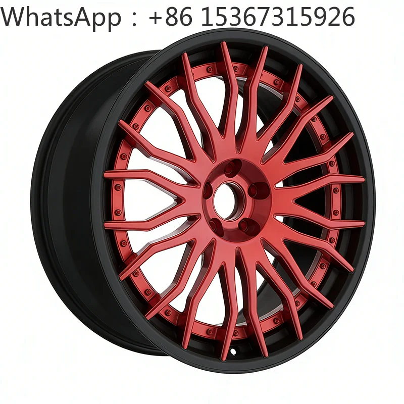 16-20 Inch 2-Piece Custom Carbon Fiber Forged Wheel Rims 5x112-5x127 Black Candy Red High Quality Modified Wheels