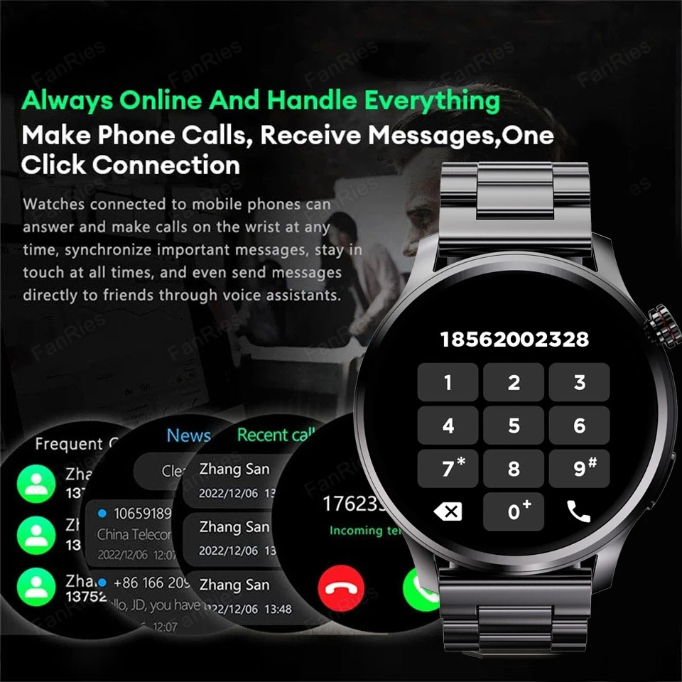 2025 جديد نظام تحديد المواقع الرياضة NFC موضة Smartwatch الرجال 1.53 "AMOLED شاشة معدل ضربات القلب ضغط الدم الصحة ساعة ذكية لهواوي IOS