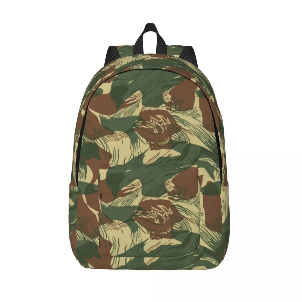 Rhodesian Brush Stroke Camouflage Backpack Middle High College School Student Military Armed Bookbag Men Women Canvas Daypack