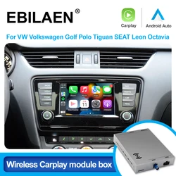 EBILAEN-caja de módulo inalámbrico Carplay Android Auto para VW Seat Skoda Octavia A5 Golf 7 Polo Passat B8 MIB MIB2 MIB3 Airplay