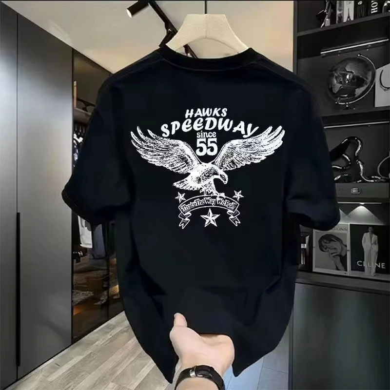 

Motorcycle 2025 Stylish and comfortable summer new collection short-sleeved men's T-shirt 100% cotton fashion print