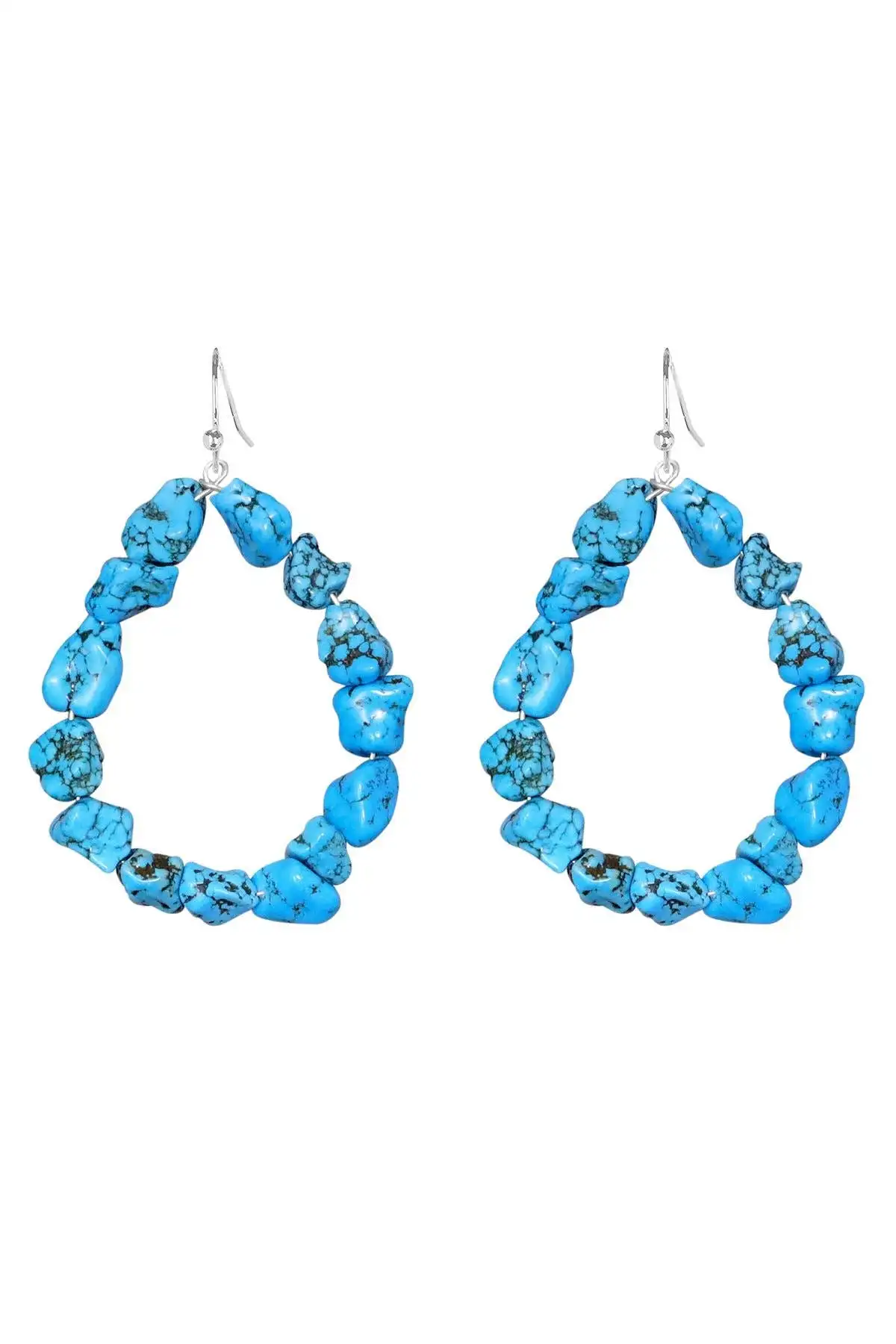 

Fashion Irregular Turquoise Santa Rosa Hoop Earrings Jewelry