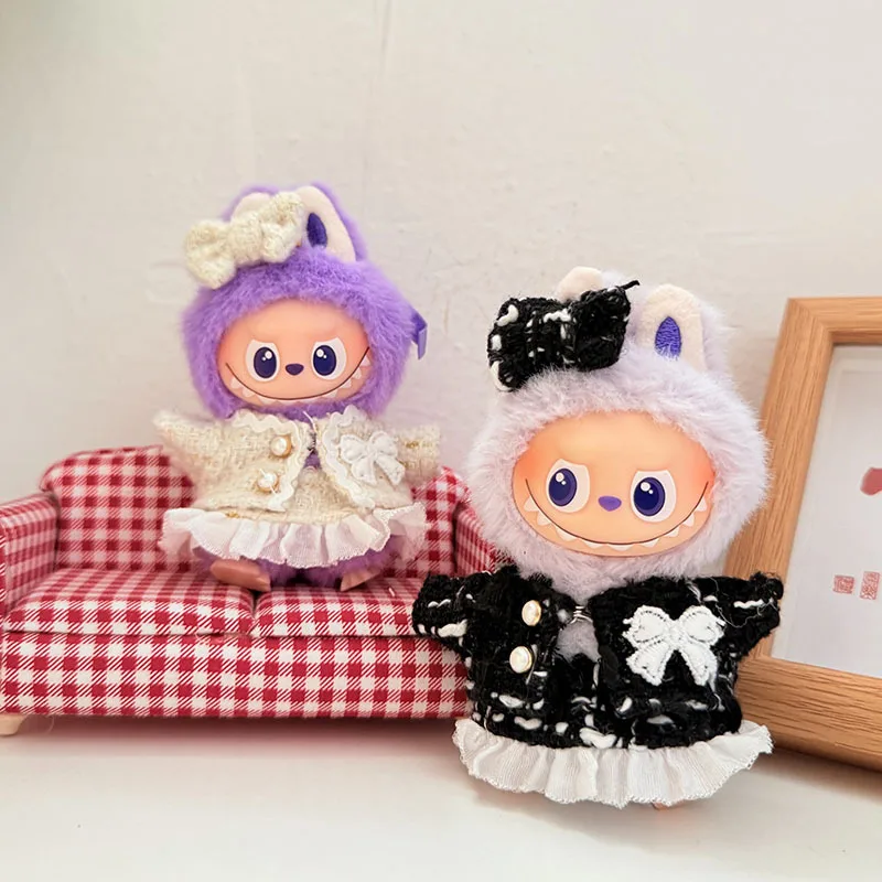 

10cm Mini Labubu 4.0 Doll Clothes 4th-Gen Labubu Elegant Lady's Outfit Set for Mini Labubu