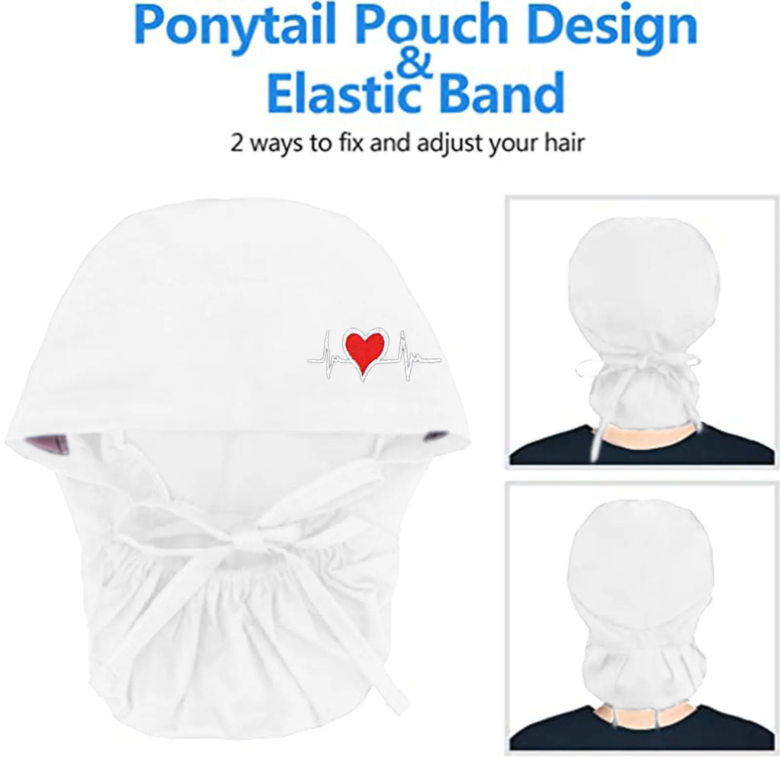 Bouffant Scrub Cap with Sweatband - Button-Fastened Medical Hat for Nurses, Surgeons & Healthcare Professionals (Unisex Design)