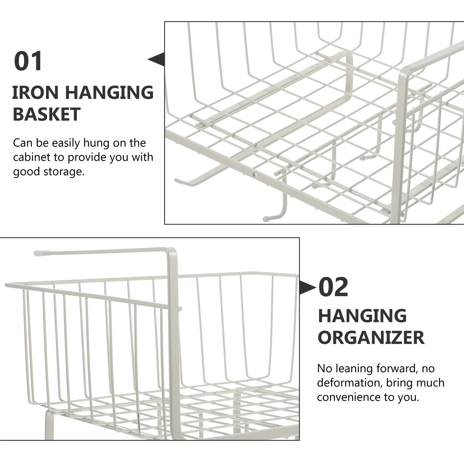 

Kitchen Hanging Organizer Iron Basket Stable Under Cabinet Storage Rack Space Saving Cabinet Hanging Basket Kitchen Supply