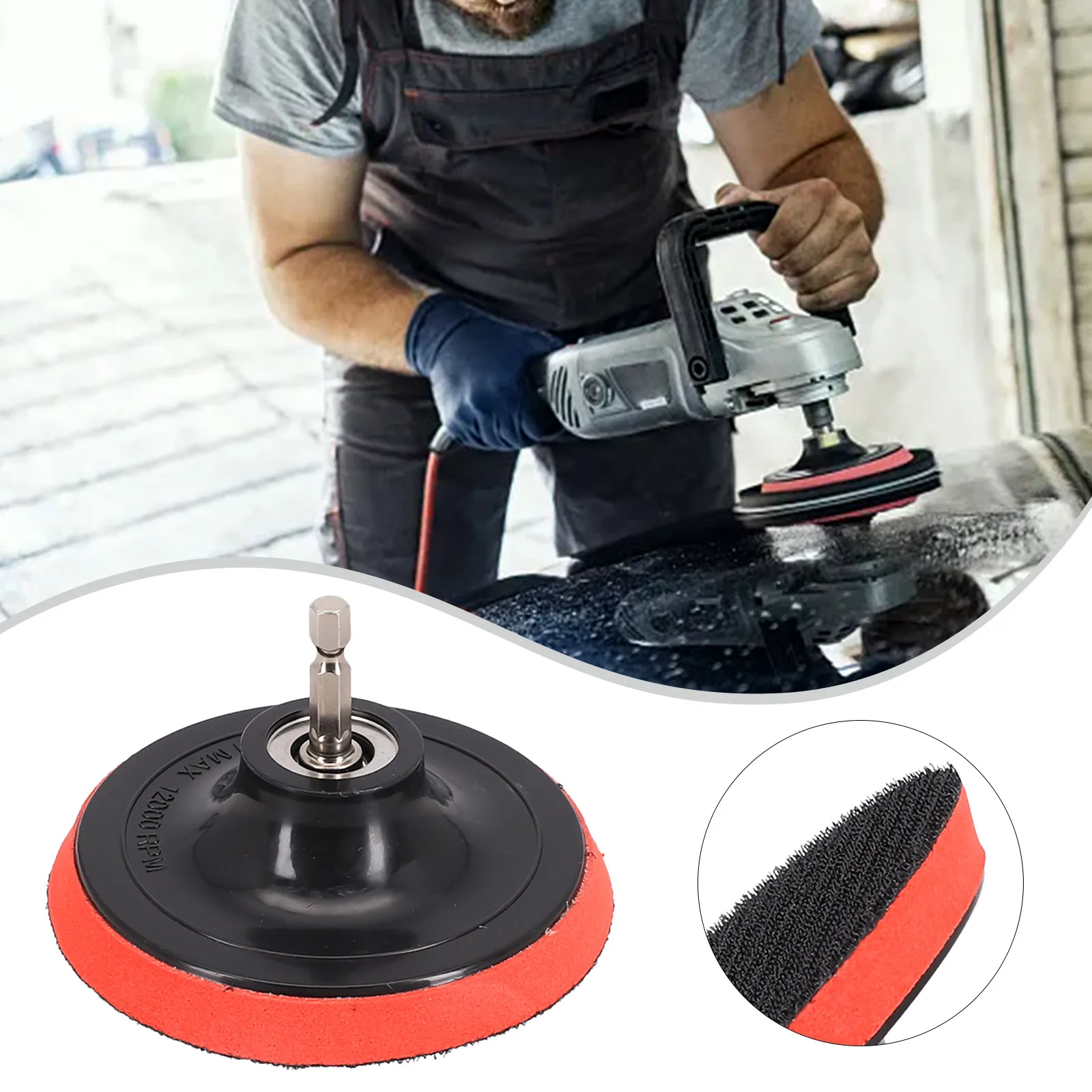 Buffing Pad Sanding Pad 4 Inch 100mm M10 Thread Polyurethane Replacement Accessories Backing Pad Drill Adapter