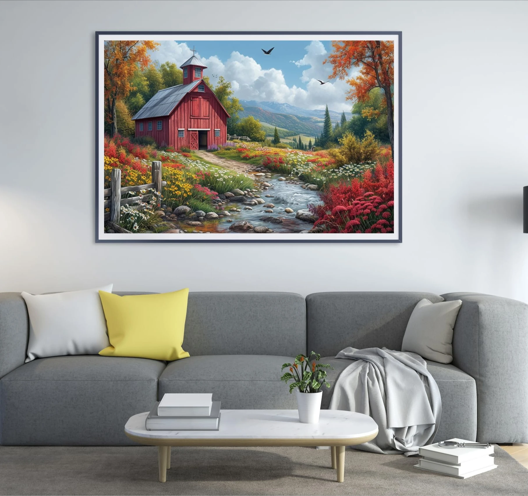 

500/1000/1200/2000 PCS Jigsaw Puzzles Scenery House River Family Activity Games for Gameroom Bedroom Home Decor Frameless
