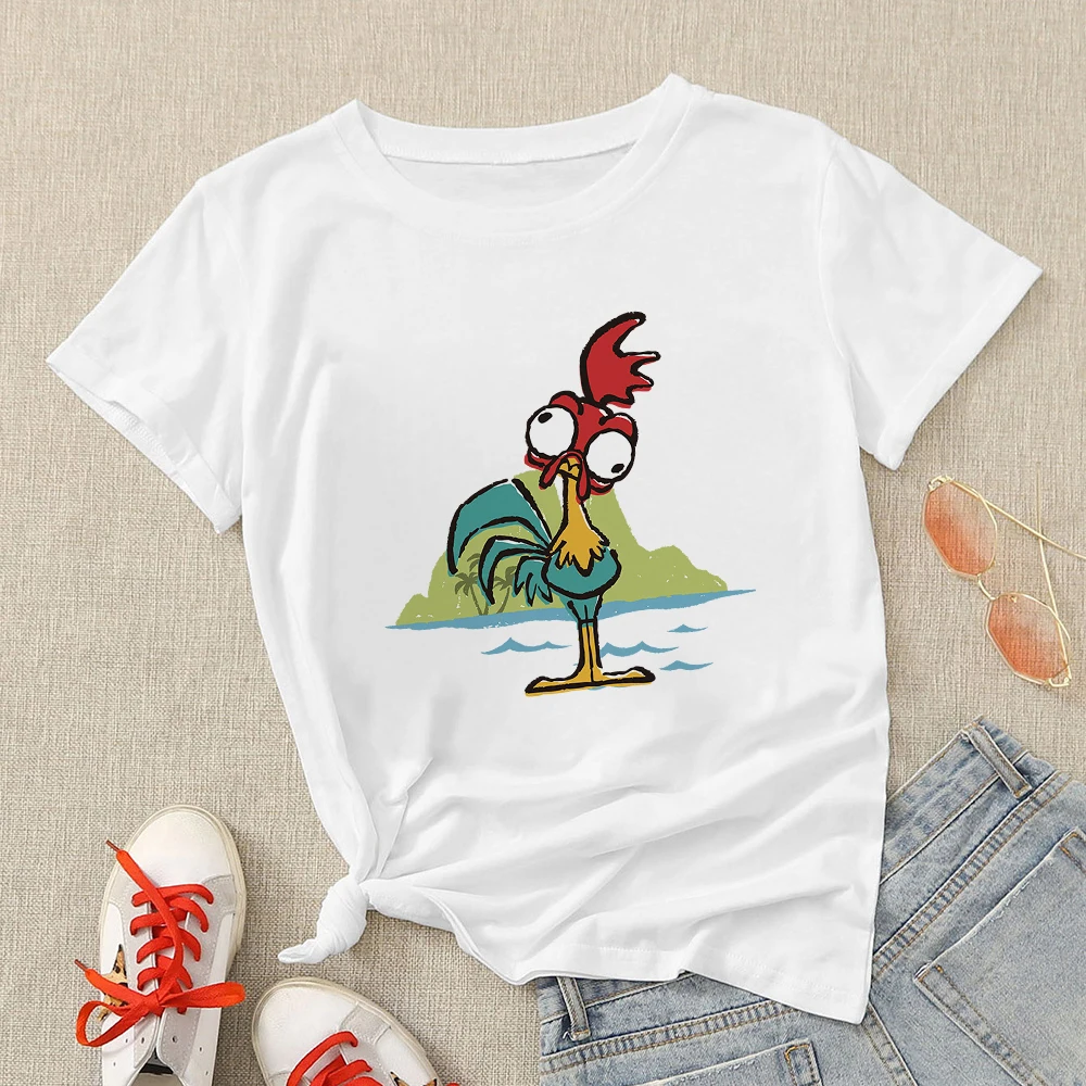 Disney księżniczka Moana koszulka śliczne damskie Tshirt Kawaii ubrania koszulki Y2k topy kobiety odzież bluzka damska kreskówka T Shirt