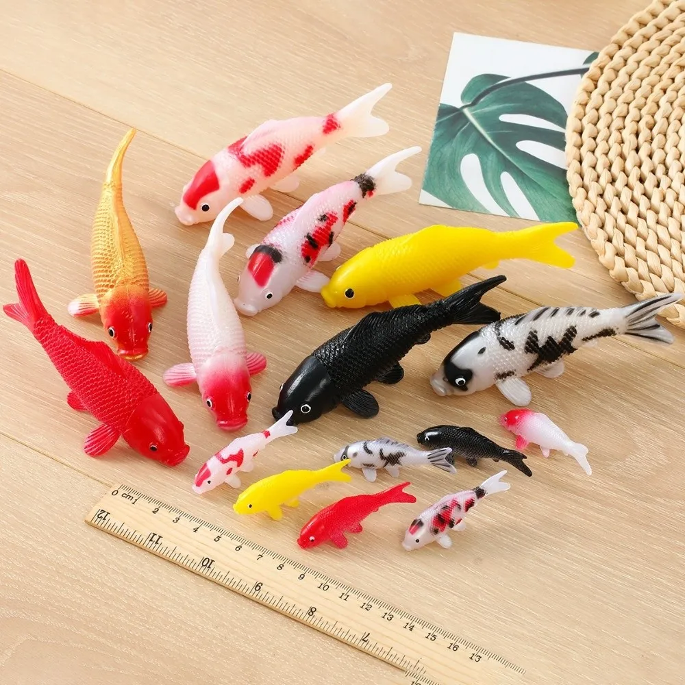 Realistic Texture Artificial Koi Fish Detailed Fish Scales Lifelike Appearance Koi Fish Figurine Assorted Styles