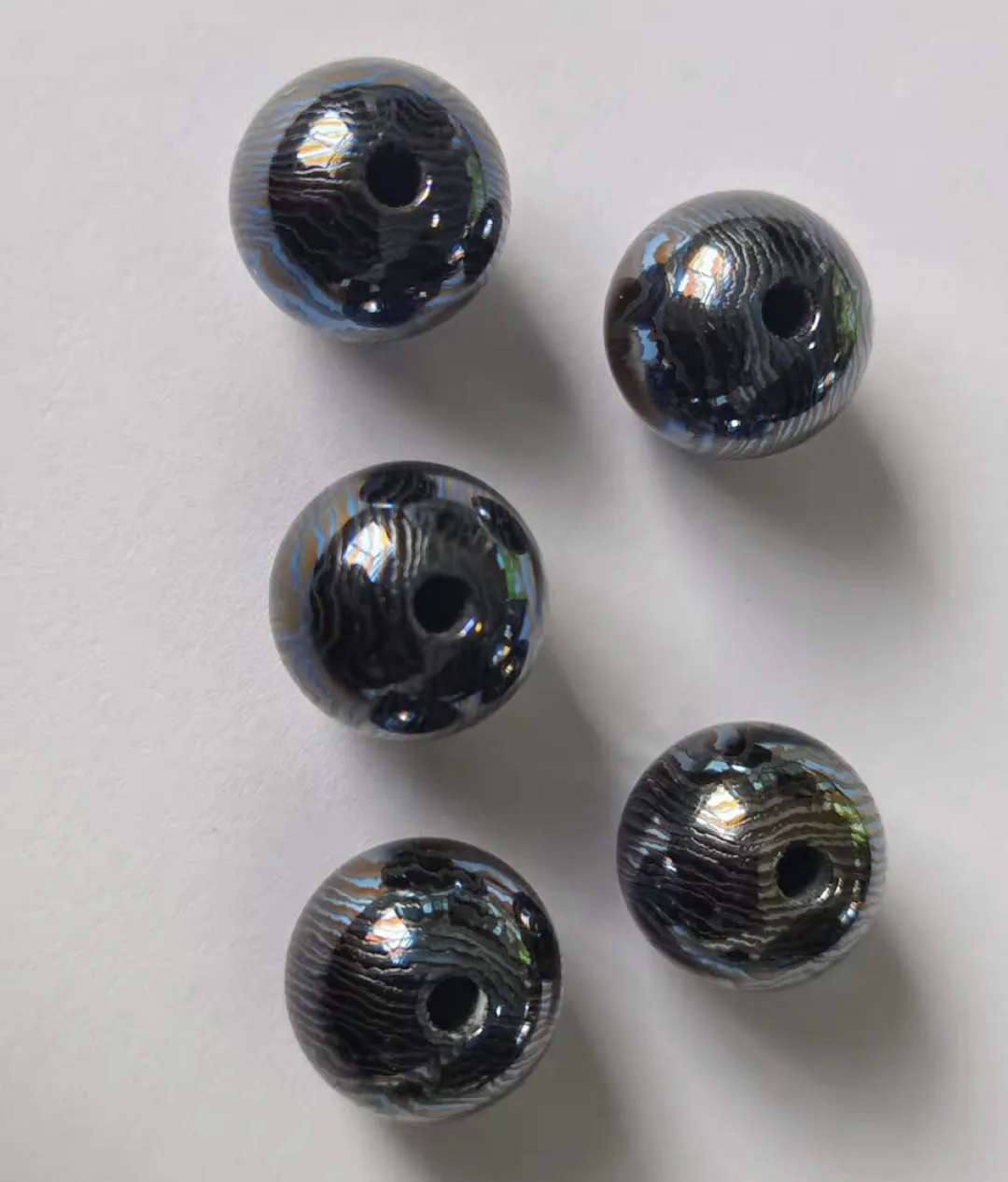 1 Piece 3 Color Zircon Damacus Ball Bead  for Bracelet  16mm