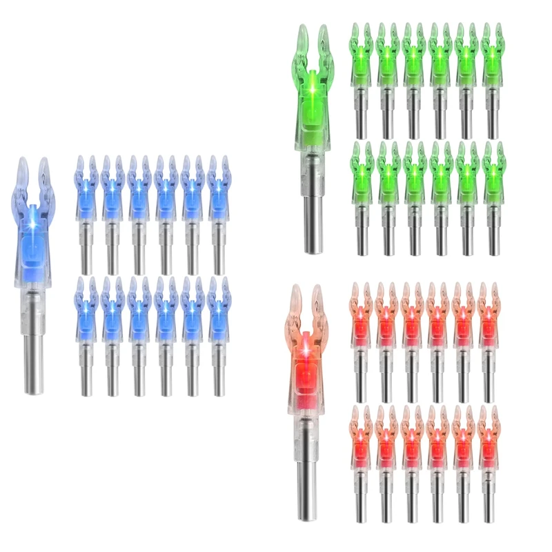 12PCS Lighted Nocks For Arrows With .204 Inside Diameter, High-Visibility Lighted Nocks, Lighted Arrows Nocks