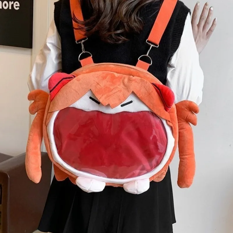 

Neon Cute Genesis Classic Evangelion Cute Cartoon Design Transparent Backpack Multi-Way Shoulder Crossbody Bag for Teen Girls