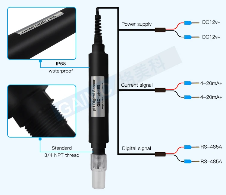 GAIMC Digital PH electrode RS485 output of sewage treatment plant