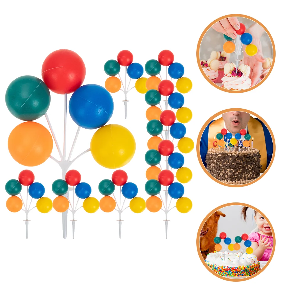 10 Pcs Cake Decoration Insert Theme Party Cupcake Picks Balloon Street Plastic Birthday Ornaments Favor Topper Bride