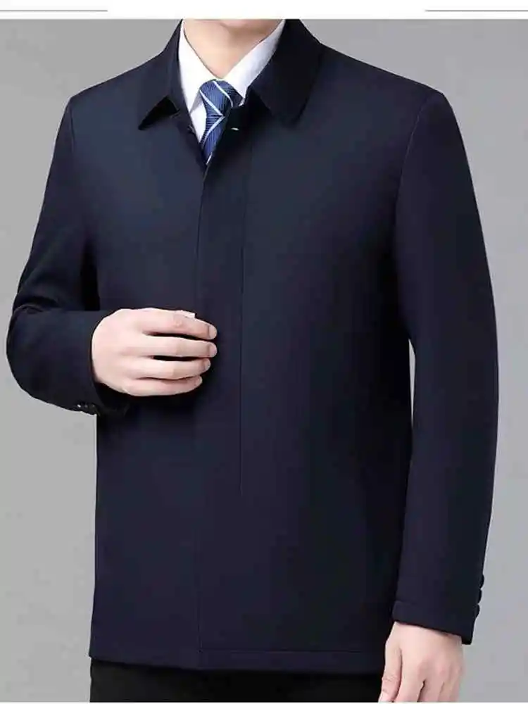 

Slim Fit Casual Executive Jaet Men's Spring Turn-down Collar Busin Sle Outerwear for Middle-aged Spring Faion