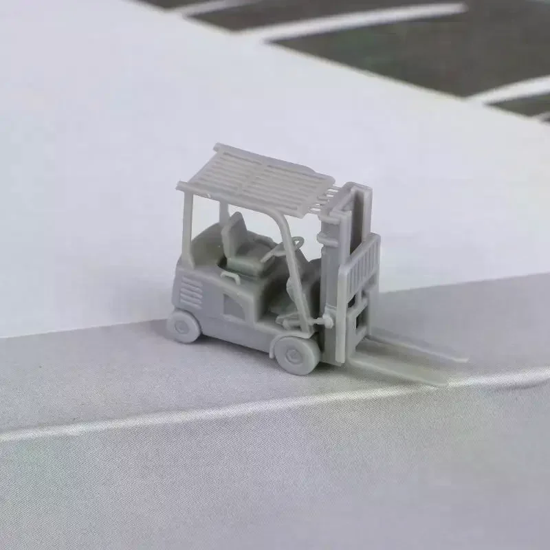 Kit de modelo de empilhadeiras e caminhões elevadores em escala 1/144, veículo de construção realista, brinquedo, mini modelo de empilhadeira de carro de engenharia