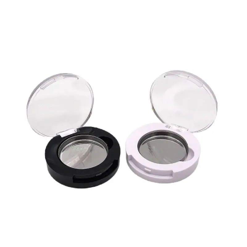 50pcs Eye Shadow Case Empty Black White Clear Round Magnetic Cosmetic Refillable Packaging 26mm Makeup Blush Powder Palette Box