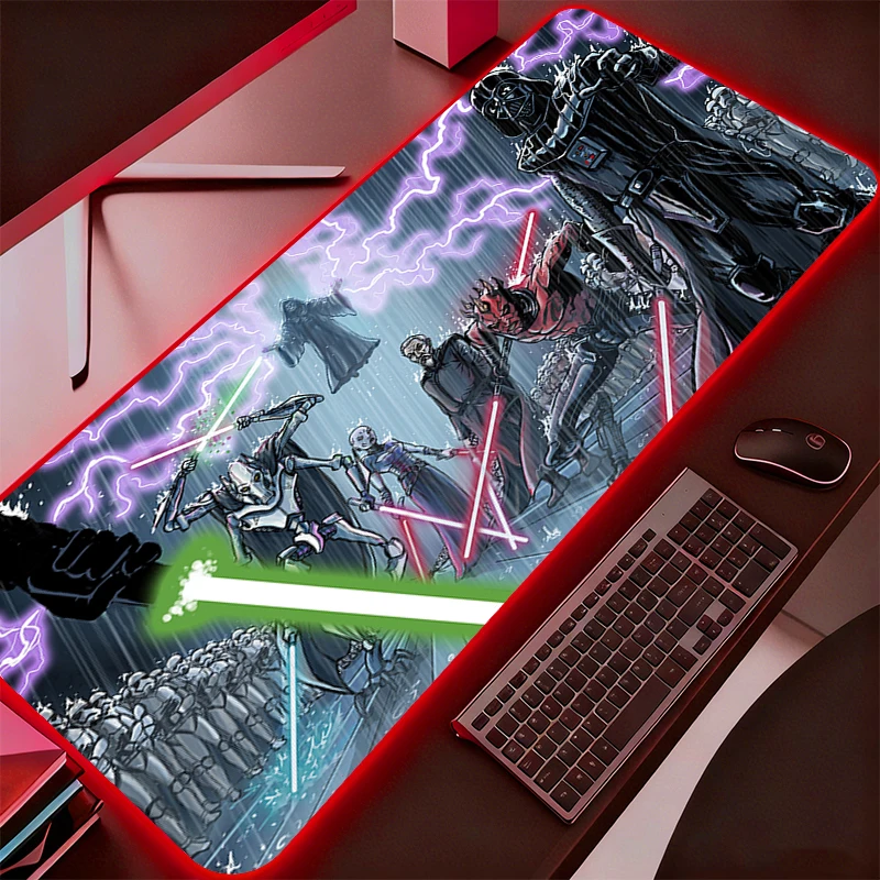 

LED Star Wars Mouse Pad Gamer Large XXL Tablet Varmilo Keyboard Carpet Backlight Gaming Accessories RGB Mousepad Durable