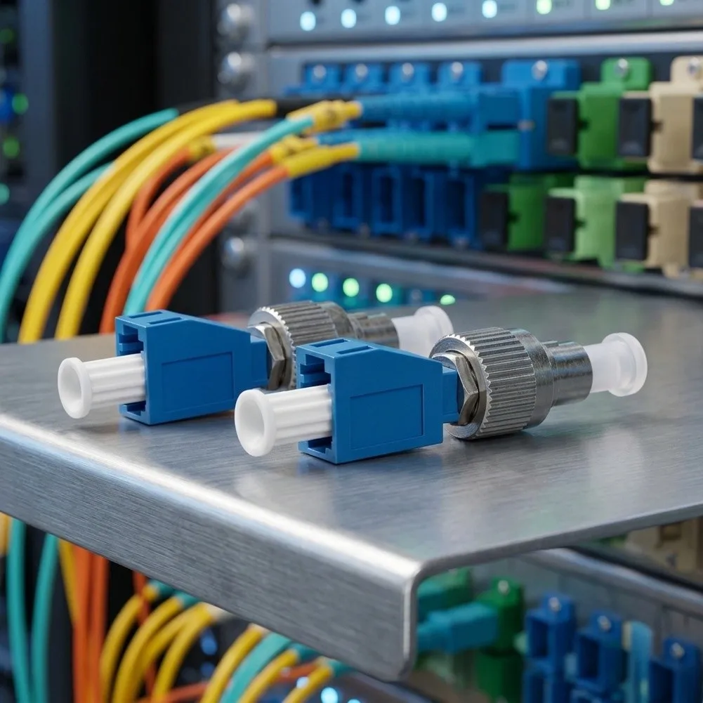 4pcs Sc= Male To LC Female Fiber Optic= Adapter Coupler Single Mode Metal Connector For Network Data Center Wiring