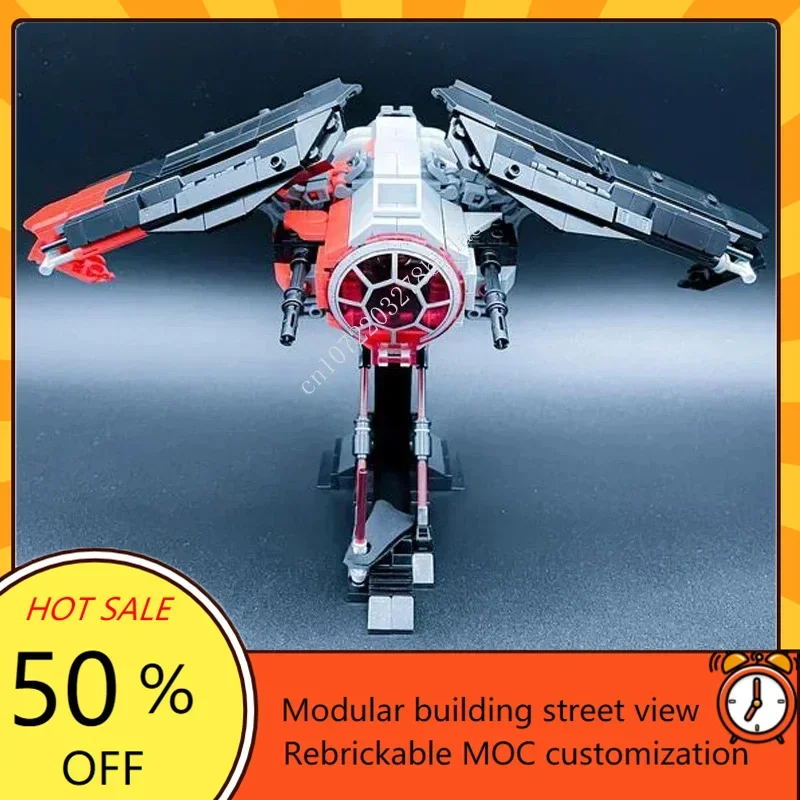 632 Elementy Personalizowane MOC Kosmiczny Bitewny Myśliwiec TIE Raven Laserowy Działo Technologia Niestandardowe Puzzle Zabawki do Samodzielnego Montażu Prezenty Świąteczne