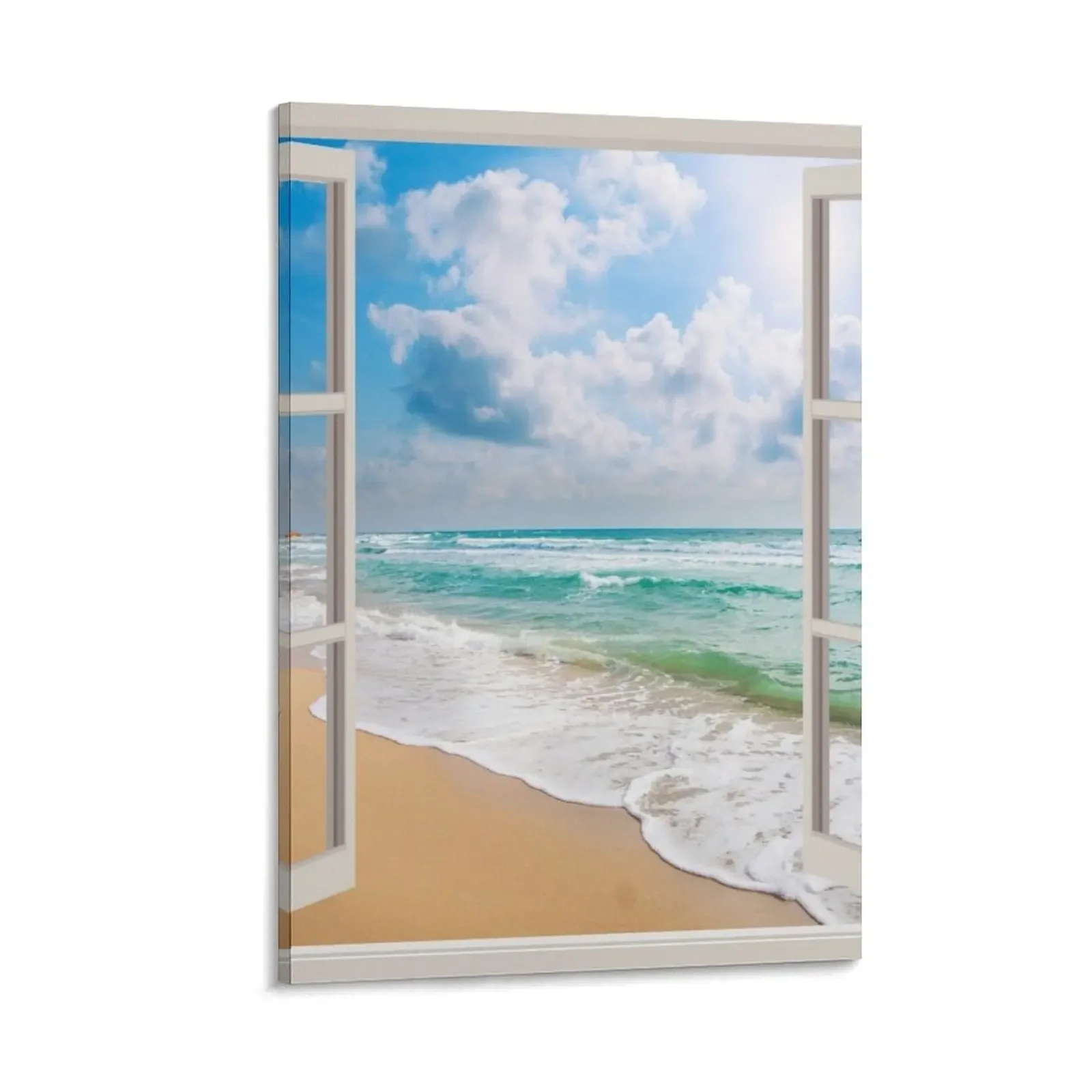 

beach view through window Canvas Painting aesthetic room decor bedroom decoration Decoration