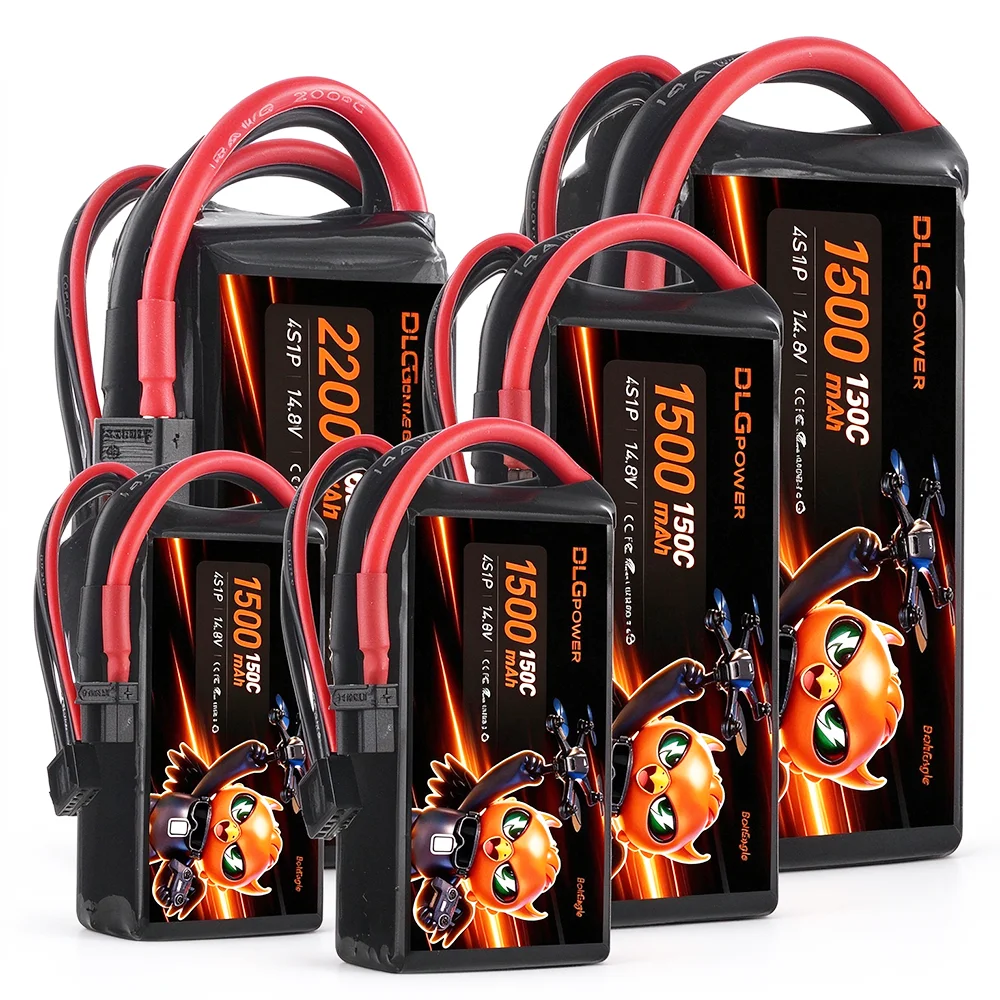 4S Lipo Battery 14.8V 950mAh 1100mah 1300mah 1500mah 2200mah 120C XT30 XT60 Plug For RC Helicopter Model Toy Aircraft Boat Car