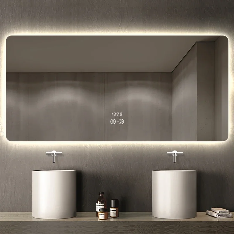 Led Shower Led Mirror Full Body Large Aesthetic Long Cosmetic Wall Mirror Makeup Backlight Makeup Espejos Bathroom Fixtures