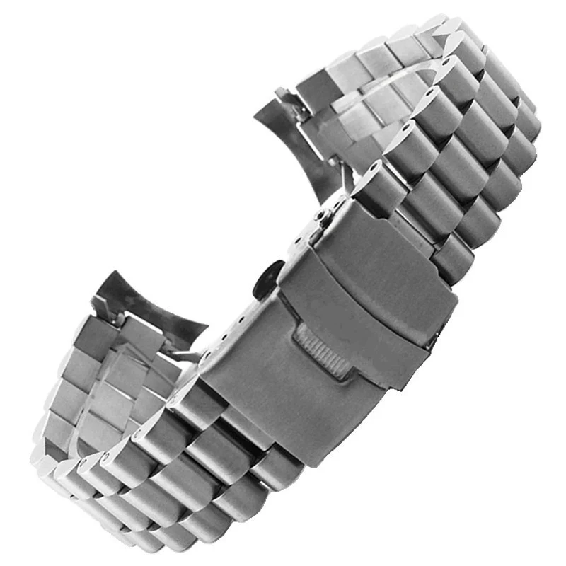 For Casio MDV-106 107 Stainless Steel Curved End strap 2784 solid metal watchband chain 22mm Men\'s Wrist band