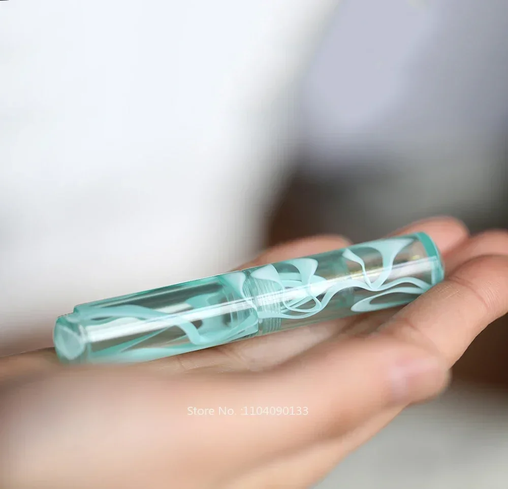 

Новая портативная мини-ручка-фонтан MAJOHN Wancai, мятно-зеленая, прозрачная, с иридиевым пером EF/F, для путешествий, набор для письма