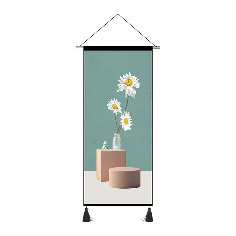 

Tapestry Wall Hanging Botanical Floral Canvas Art Nordic Style Room Decor Aesthetic for Bedroom Living Room Bar Corridor Gallery