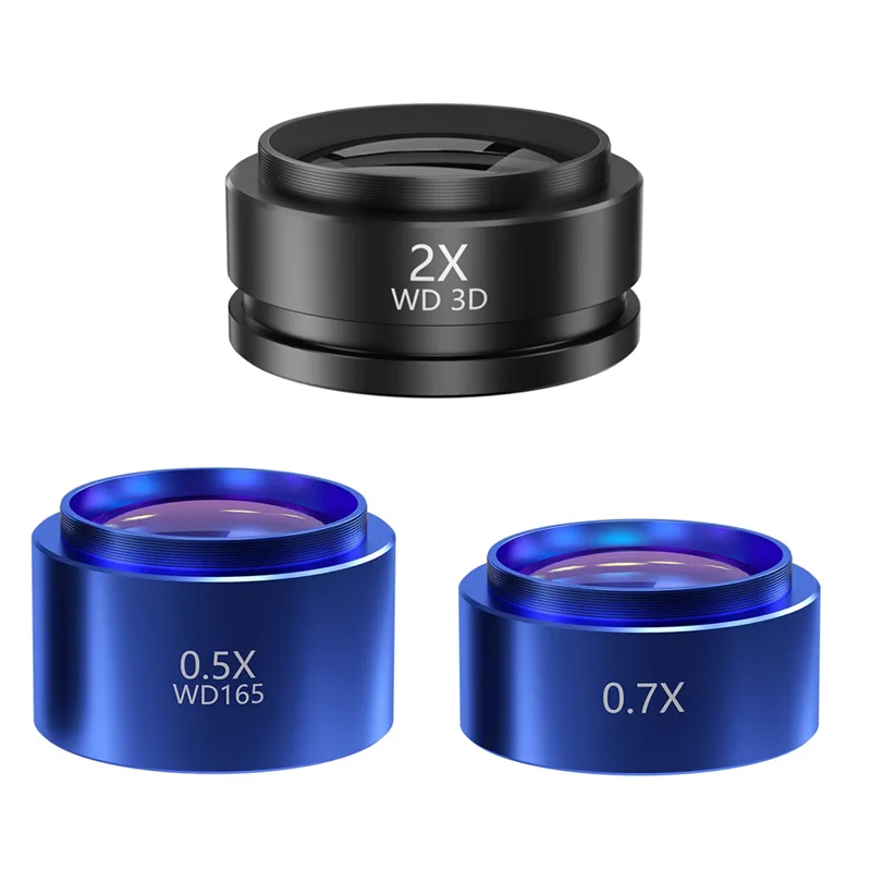 MECHANIC Barlow Auxiliary Objective Lens Multi Magnification 0.5X 0.7X 2X for Stereo Microscope Phone Circuit Board Repair Parts