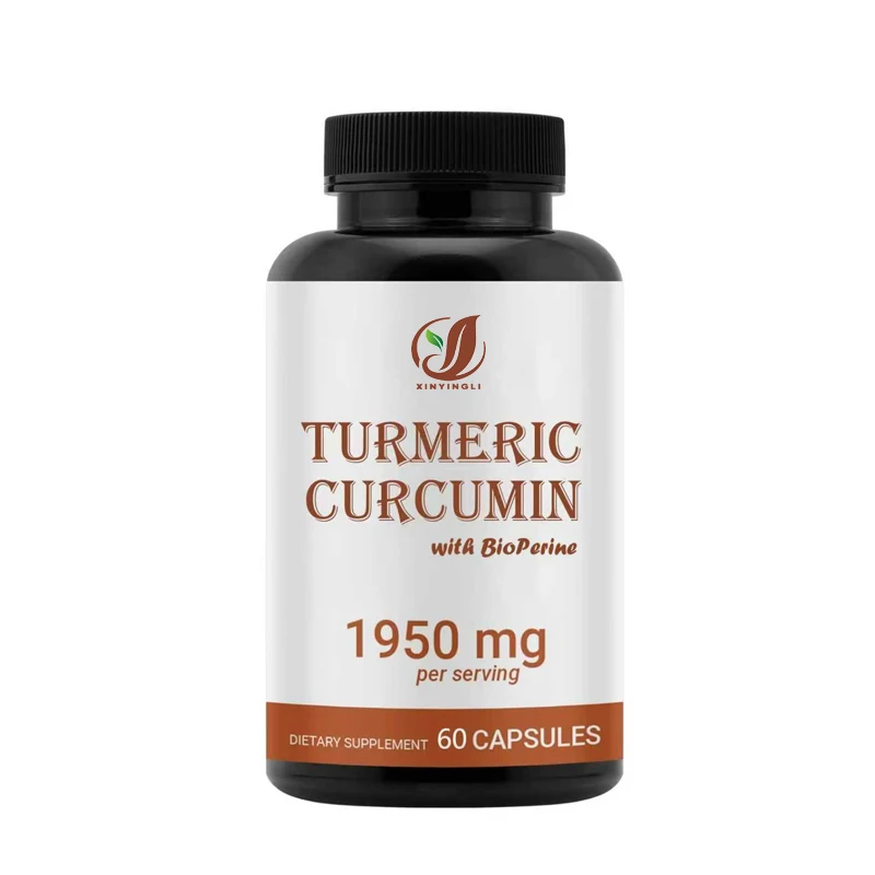 

Куркума и куркумин с черным перцем, 1950 мг на порцию, в виде зерен перца, 60 капсул