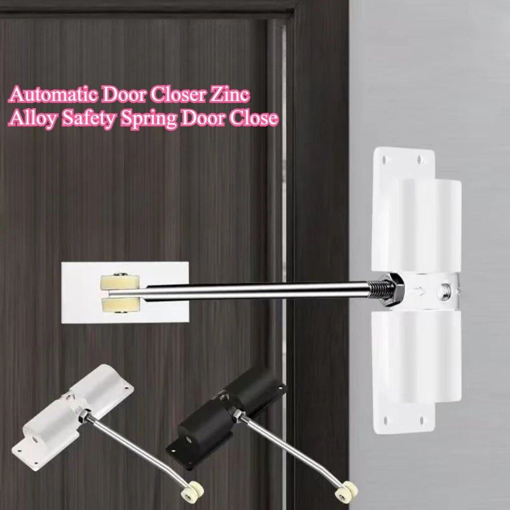 Spring Buffer Automatic Door Closer with Screw Wooden Door Rebound Closing Device Adjustable 40kg Door Closer Hinge Accessories