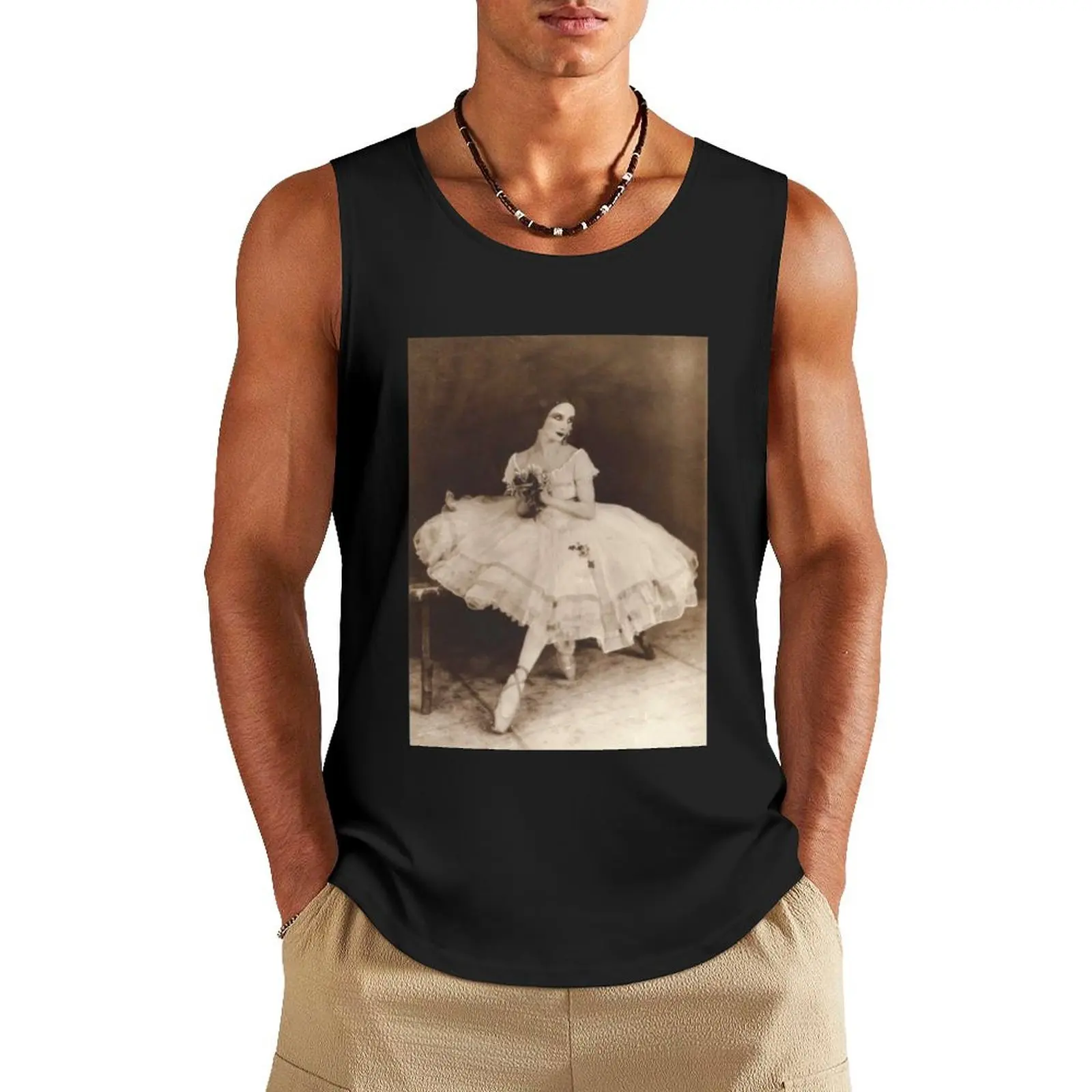 

Anna Pavlova as Giselle Tank Top Men's gym articles Man summer clothes t-shirts for Men's gym Men sleeveless tee