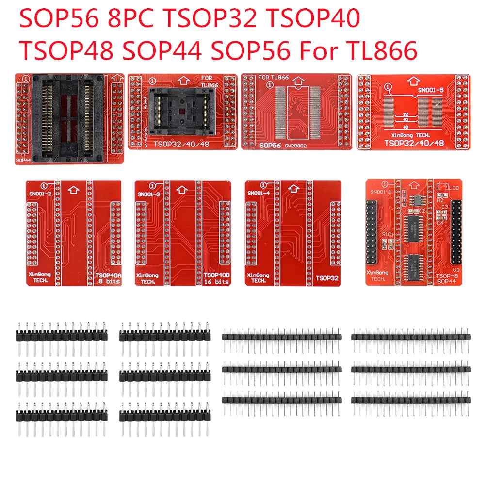 TSOP32 TSOP40 TSOP48 SOP44 SOP56 Kit adattatore per MiniPro TL866II Plus Mini programmatore universale Calcolatrice intelligente