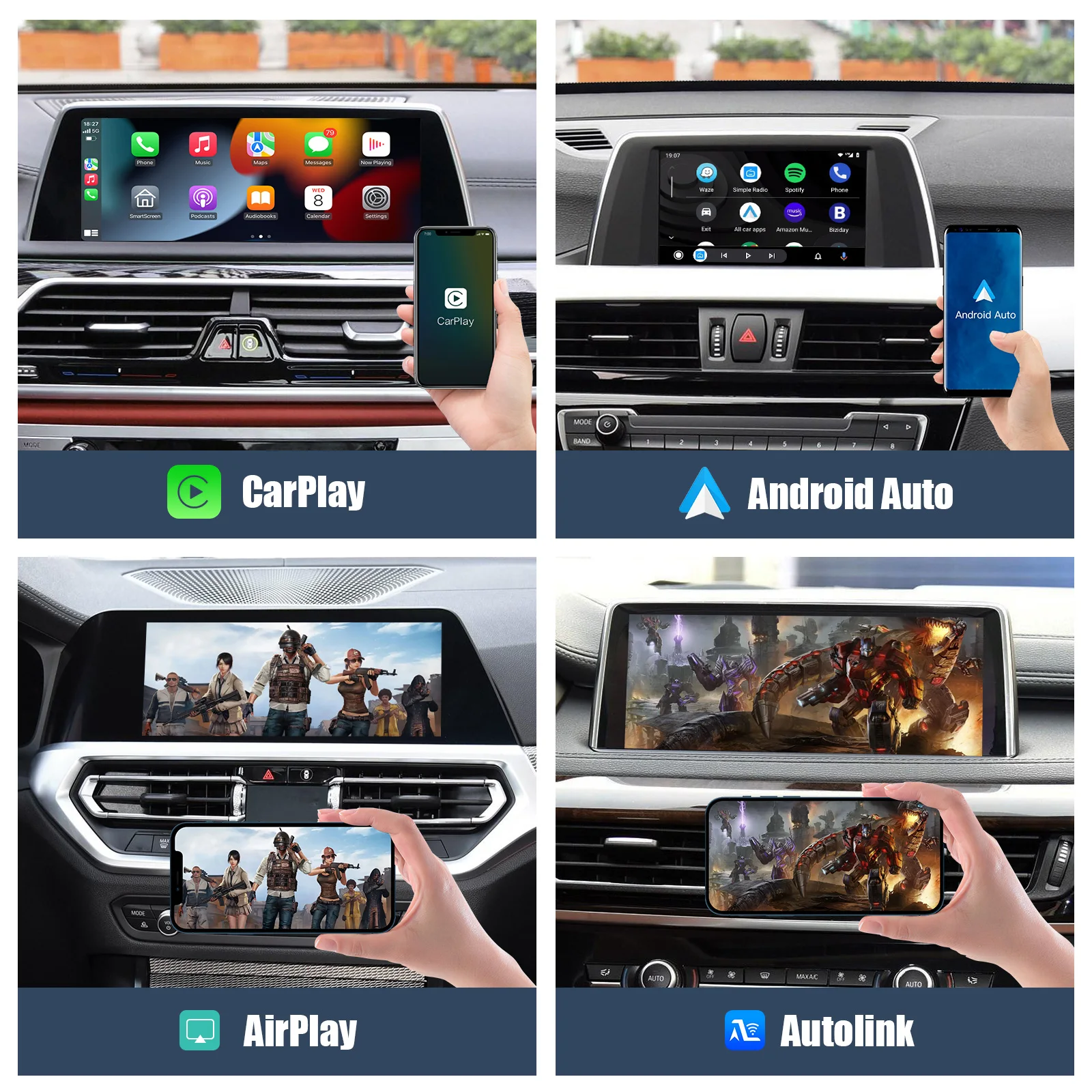 AUTOABC 2025 ใหม่ Wireless CarPlay สําหรับ BMW NBT/CIC X5 F15 F85 X6 F16 F86 X1 F48 2013-2017 พร้อม Android Auto Mirror Link AirPlay