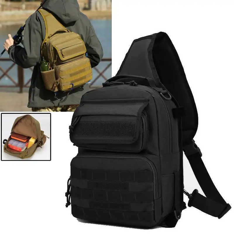 

Tactical Fishing Lure Chest Bag Sports Hunting Storage Rig Pouch Outdoor Climbing Camping Shoulder Bags Molle Molle Fanny Pack