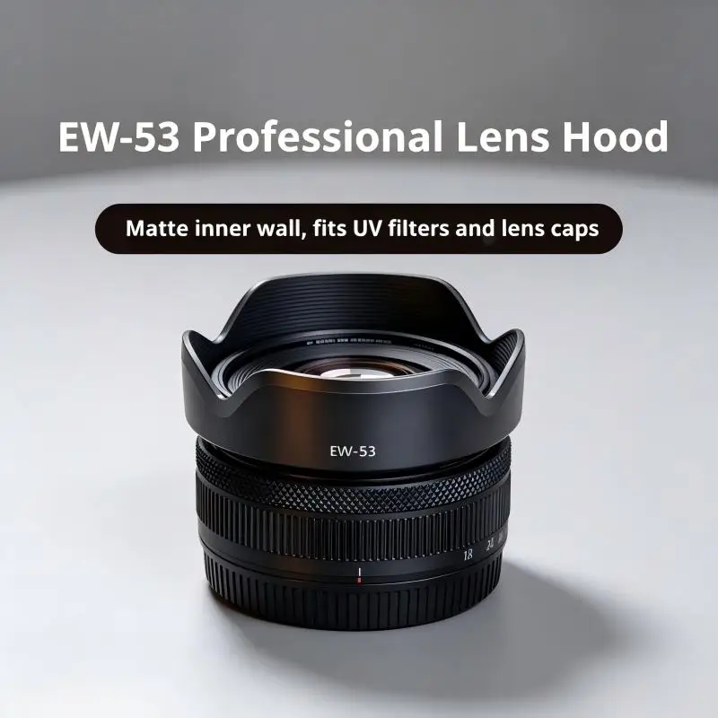 EW53 Flower Lens Hood for Canon 15-45mm 18-45mm Lens, Wide Angle Anti-Glare Shade with Reverse Storage Support 49mm UV Filter