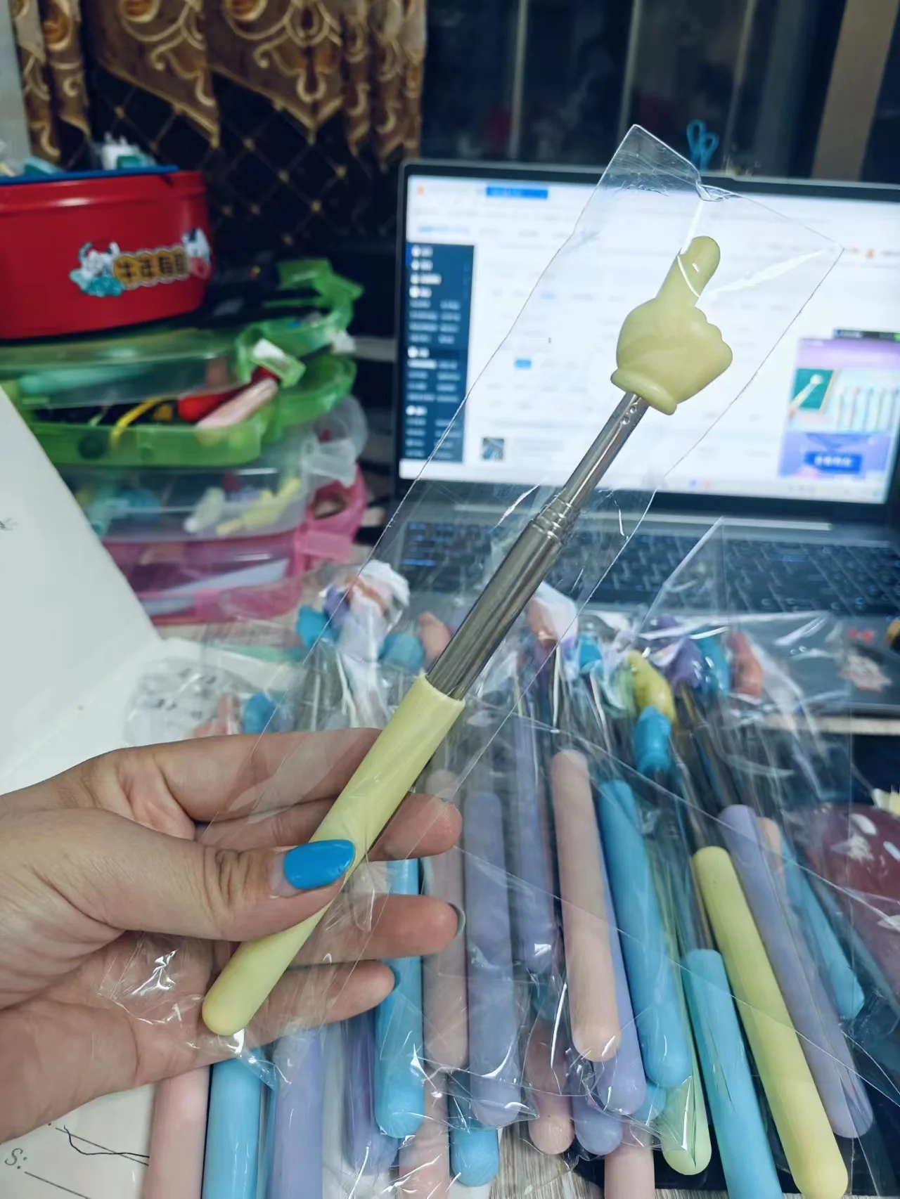 68cm Finger Reading Guide Preschool Teaching Tools Retractable Sticks Educational Learning Toys For Class Whiteboard Pointer