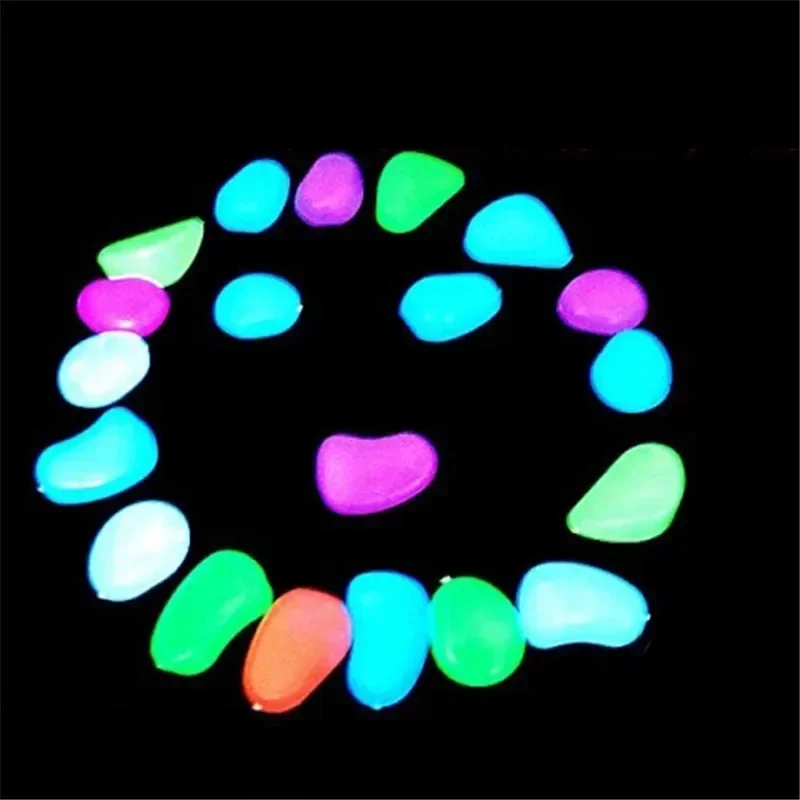 

10Pcs/Lot Colorful Glowing Stones Fish Tank Decoration Pebbles Fish Tank Aquarium Submarine Luminous Artificial Stone Ornament