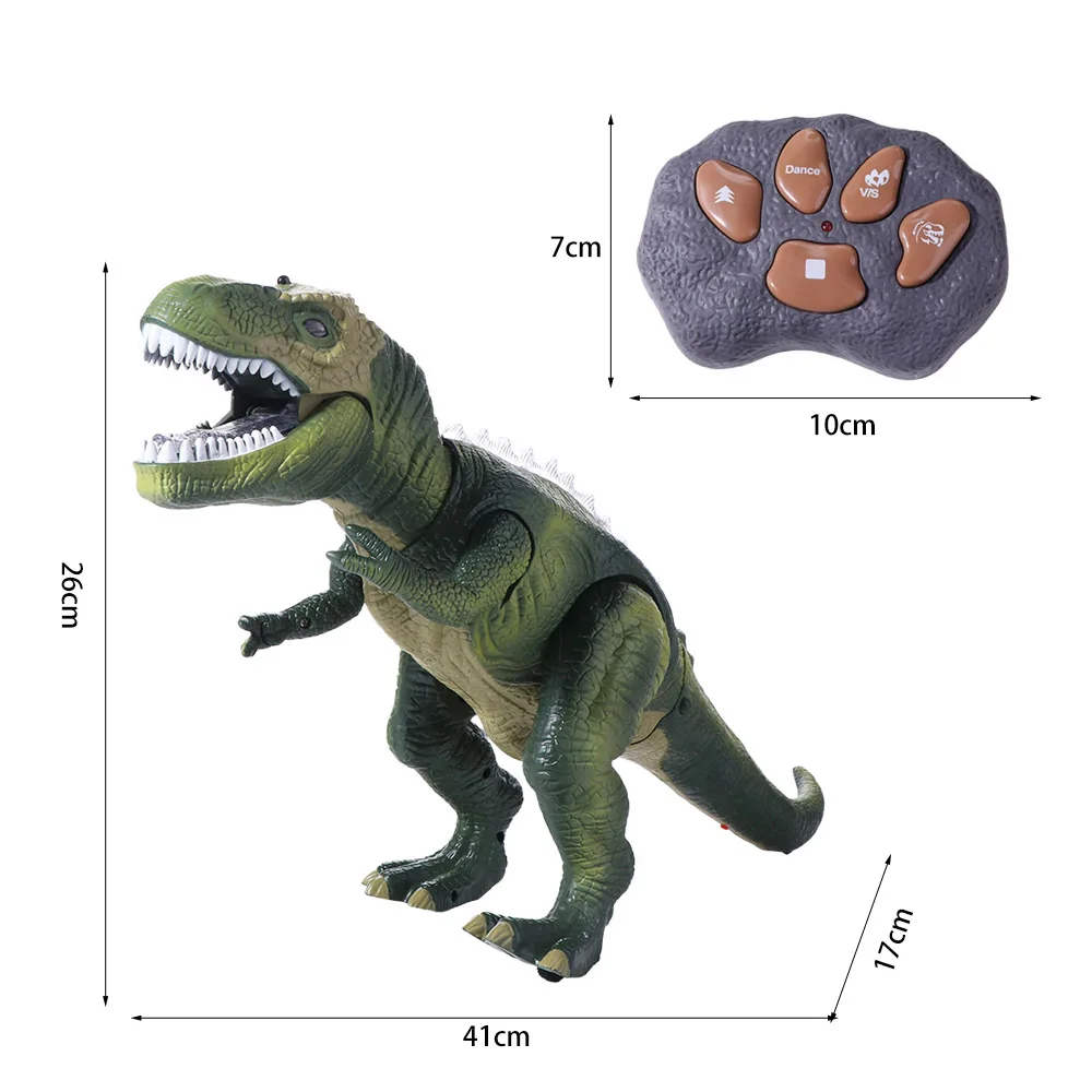 Inertial Sliding RC Dinosaur Car Toys Plastic Models Remote Control Robot Toys Cartoon Durable Simulation T-Rex Toys