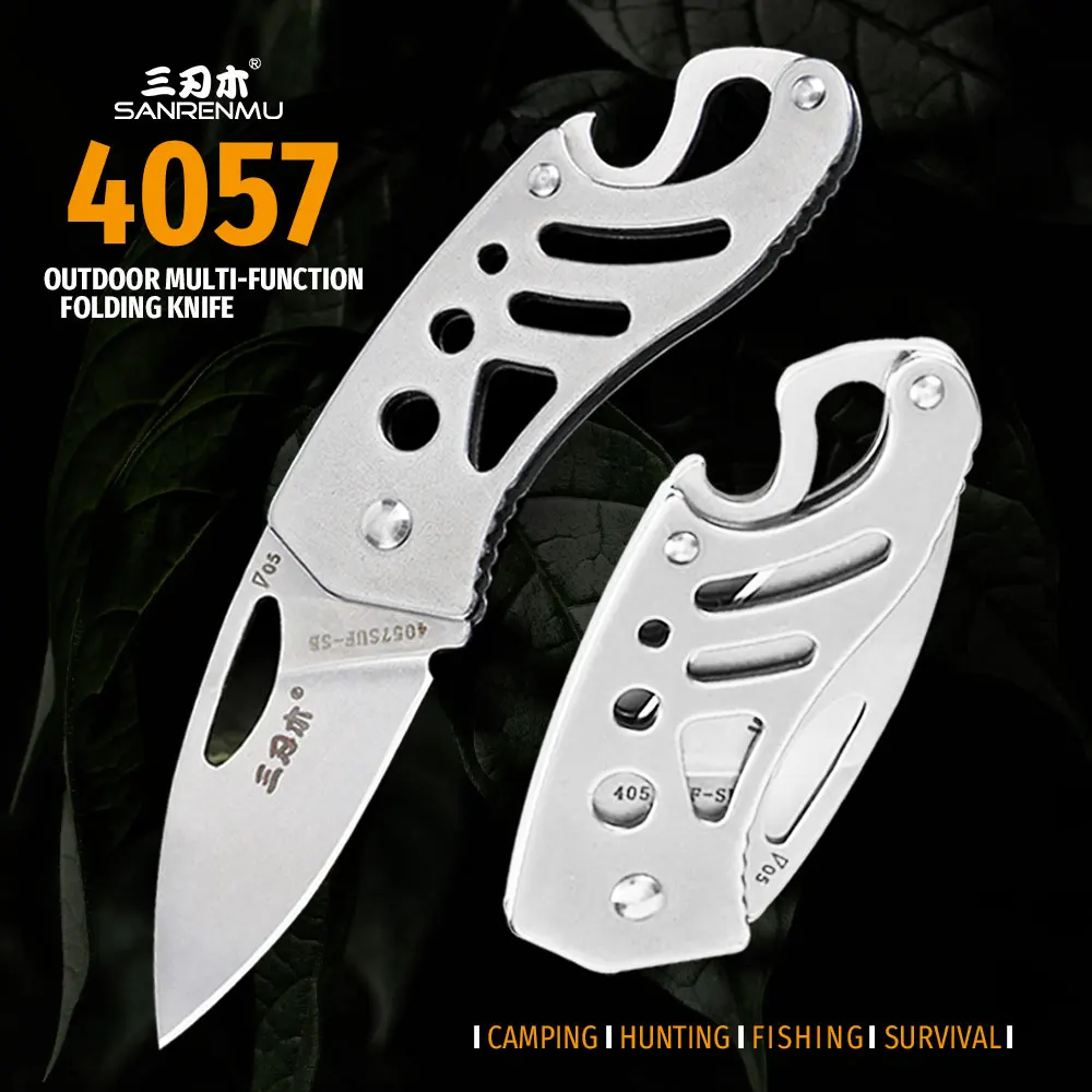 SANRENMU 4057 Outdoor Multi-Purpose Folding Knife Camping Hiking Wilderness Survival Fishing Hunting Portable Edc Tool Knives