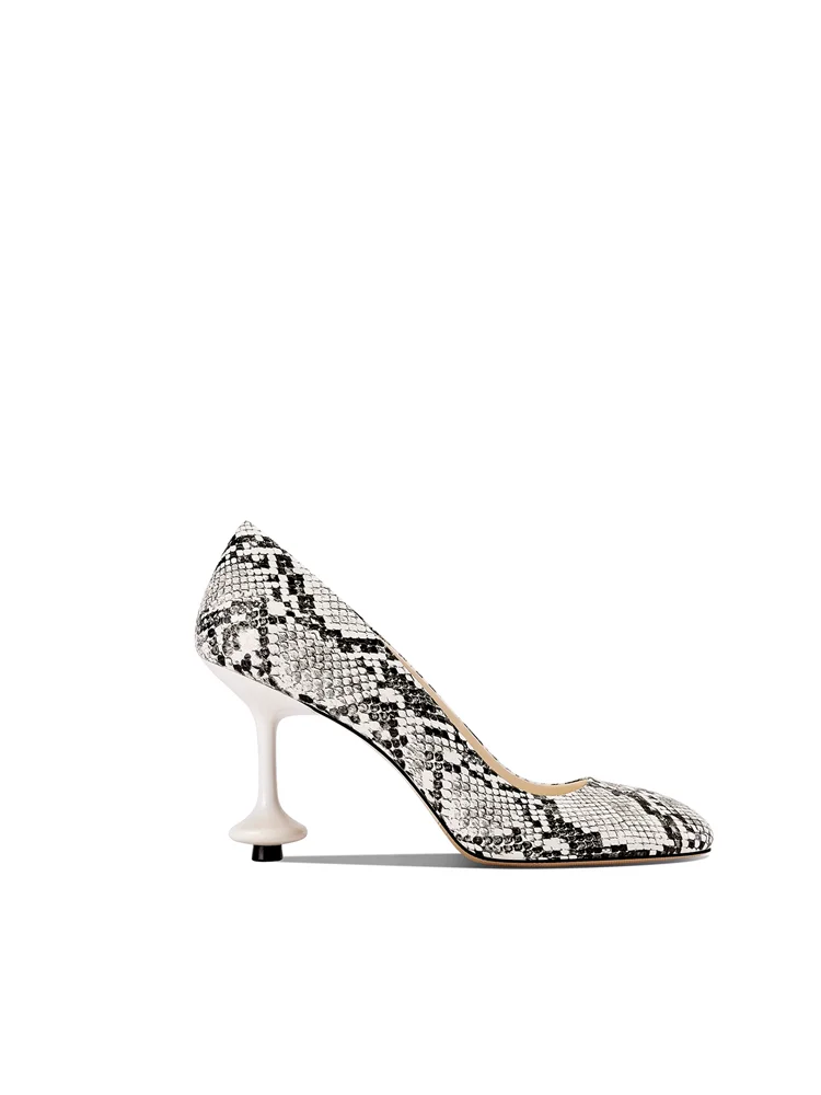 Spring new square toe shallow mouth snake pattern irregular follow-up shoes, banquet dress, slim high-heeled women's shoes