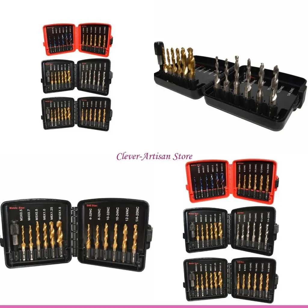 E06B مثقاب الحنفية مجموعة HSS مجموعة الحفر والصنبور بت مجموعة المسمار التنصت بت أداة