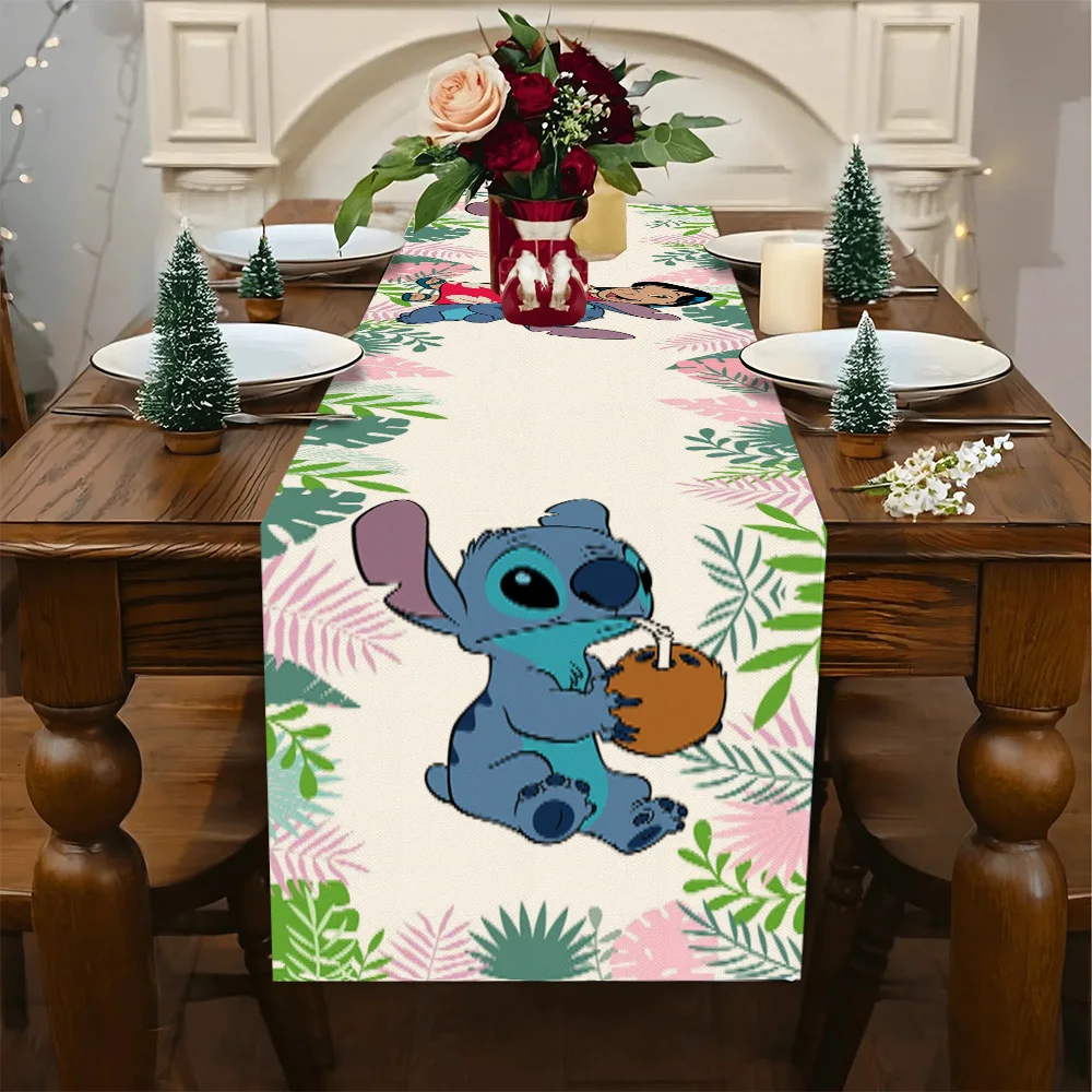 

Цельная квадратная скатерть Disney Stitch и узор Лило, подходит для званых ужина, семейных встреч, украшения дома, украшения для дня рождения