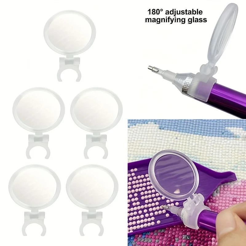 5PCS Diamond Painting,Embroidery Laser Magnifier Set,Suitable for Diamond Embroidery,Handicraft Accessories,Cross Stitch,Beading