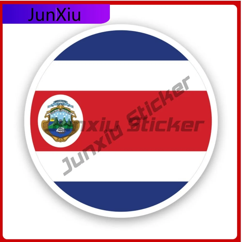 

Round Costa Rican Flag Stickerwaterproof Outdoor Cool Bumper Waterproof Vinyl Decal For Door Trim Fun Outdoor Creative High