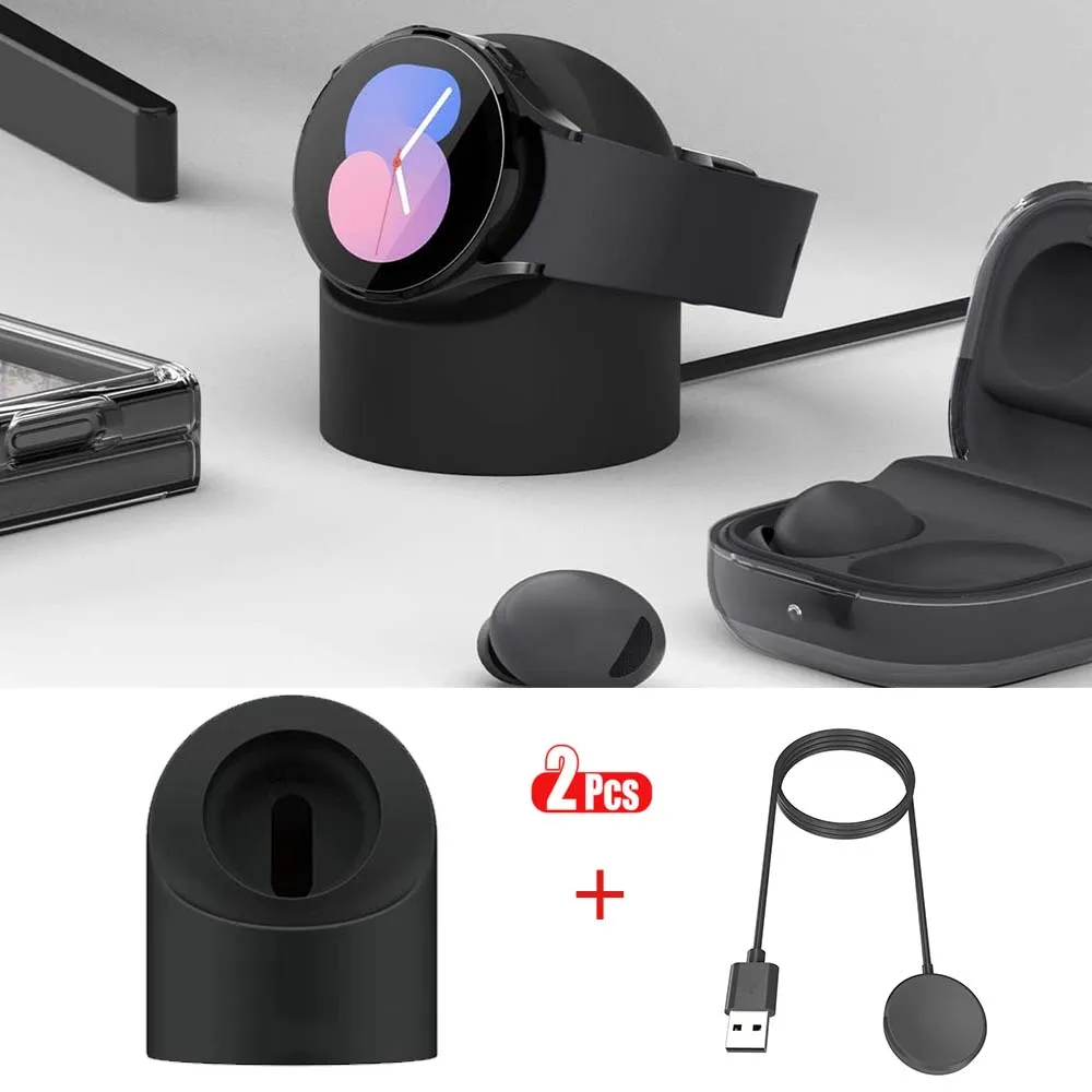 

2 IN 1 Compatible with Samsung Galaxy Watch 3 4 Charger Stand+Usb Type C PD Cable Charger Watch3 4 Charger silicone Stand 45mm